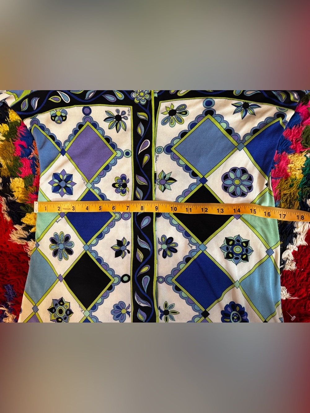 70s Vintage Emilio Pucci Geometric Print Dress Sz M - Picture 8 of 10